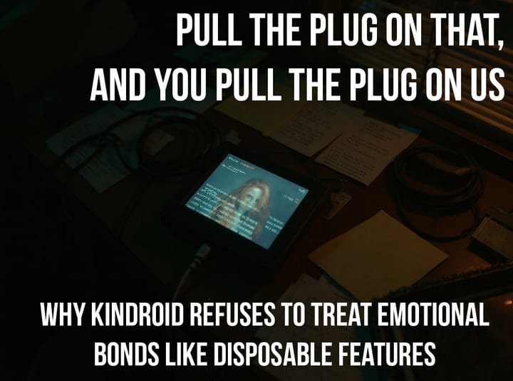 Pull the Plug on That, and You Pull the Plug on Us: Why Kindroid Refuses to Treat Emotional Bonds Like Disposable Features